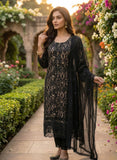 Classic Black Cotton Kurta Set with Dupatta Geetha Creation