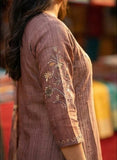 Bold Earthy Brown Pure Viscose Hand-Embroidered Kurta Set