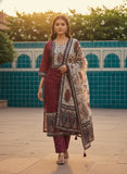 Women Maroon Heritage Print Pure Viscose Kurta Set