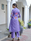 Gulbahaar Grace Purple Hand Painted Co-ord set Geetha Creation