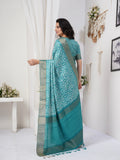 Caribbean Geometric Chapa Handloom Tussar Saree C2 Geetha Creation