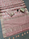 Cultural Pink Tapestry Handloom Tussar Saree C4