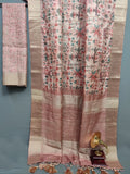 Cultural Pink Tapestry Handloom Tussar Saree C4