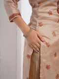 Rustic Beige Ready To Wear Silk kurta Set Geetha Creation