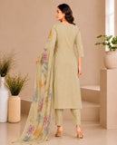 Natural Linen Pista Pure Tissue Kurti Set Geetha Creation