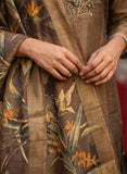 Mocha Brown Pure Viscose Hand-Embroidered Kurta Set