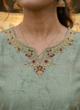 Lavender Mist Tissue Silk Kurta Set Geetha Creation