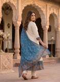 Soft Beige Linen Anarkali Kurta Set with Dupatta Geetha Creation