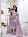 Lilac Blossom Ready To Wear Chanderi Silk Kurta Set Geetha Creation
