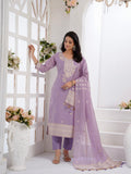 Lilac Blossom Ready To Wear Chanderi Silk Kurta Set Geetha Creation