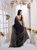 Pure Black With Copper Glow Tussar Silk Saree Geetha Creation