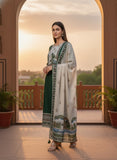 Women Emerald Green Pure Viscose Nature Motif Kurta Set