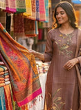 Bold Earthy Brown Pure Viscose Hand-Embroidered Kurta Set