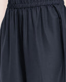 Navy Blue Cotton Silk Straight Kurta Set with Embroidered Yoke & Dupatta Geetha Creation