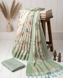 Floral Embroidered Tissue Saree with Tassel Border & Unstitched Blouse Piece Geetha Creation