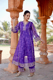 Princess Purple Pure Organza Ready to Wear Dress Geetha Creation