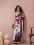 Wine Sunset Designer Soft Tussar Saree Geetha Creation