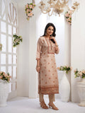 Rustic Beige Ready To Wear Silk kurta Set Geetha Creation