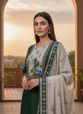 Women Emerald Green Pure Viscose Nature Motif Kurta Set
