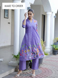 Gulbahaar Grace Purple Hand Painted Co-ord Dress Geetha Creation