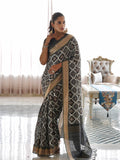 Black Patola Chapa Handloom Tussar Saree C1