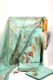 Rich Embroidered Pure Viscose Sky Blue Unstitched Suit Set