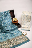 Blue Ethnic Purely Handloom Semi Tussar Two Piece Set