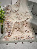 House of Birds in Tussar Tissue Crushed Saree