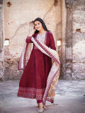 Heritage Wine Ready to Wear Anarkali Dress