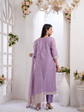 Lilac Blossom Ready To Wear Chanderi Silk Kurta Set Geetha Creation