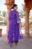 Princess Purple Pure Organza Ready to Wear Dress Geetha Creation