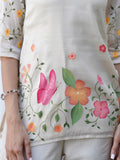 Gracious Glow in Beige Hand Painted Co-ord set Geetha Creation