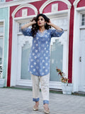 Stylish Blue Premium Linen Co-ord Set