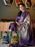 Luxurious Lavender Ready to Wear Silk Kurti Set Geetha Creation