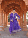 Princess Purple Pure Organza Ready to Wear Dress Geetha Creation