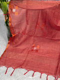 Classic Chikoo Orange Shibori Cotton Silk Saree Geetha Creation