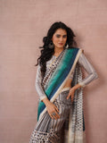 Turquoise Sunset Designer Soft Tussar Saree Geetha Creation