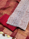 Red Birds Cotton Silk Unstitched Salwar Suit set CSS