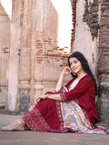 Heritage Wine Ready to Wear Anarkali Dress