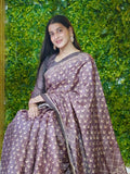 Mauve Maze Kantha Stitch Tussar Saree Geetha Creation