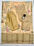 Sparkling Yellow Cotton Silk Ready to Wear Silk Kurti Set
