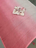 Red Ombre Linen saree with Floral Blouse