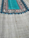 Sky Blue Madhubani Handloom Unstitched Salwar Set