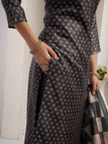 Midnight Green Ready To Wear Silk kurta Set Geetha Creation