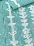Sophisticated Blue Handloom Jacquard Floral Chanderi Suit Set HCS