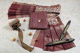 Burgundy Floral Handloom Chapa Suit - Handloom Chapa 2 piece Set