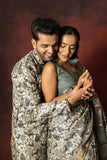 Tussar Floral Fusion Couple Outfit