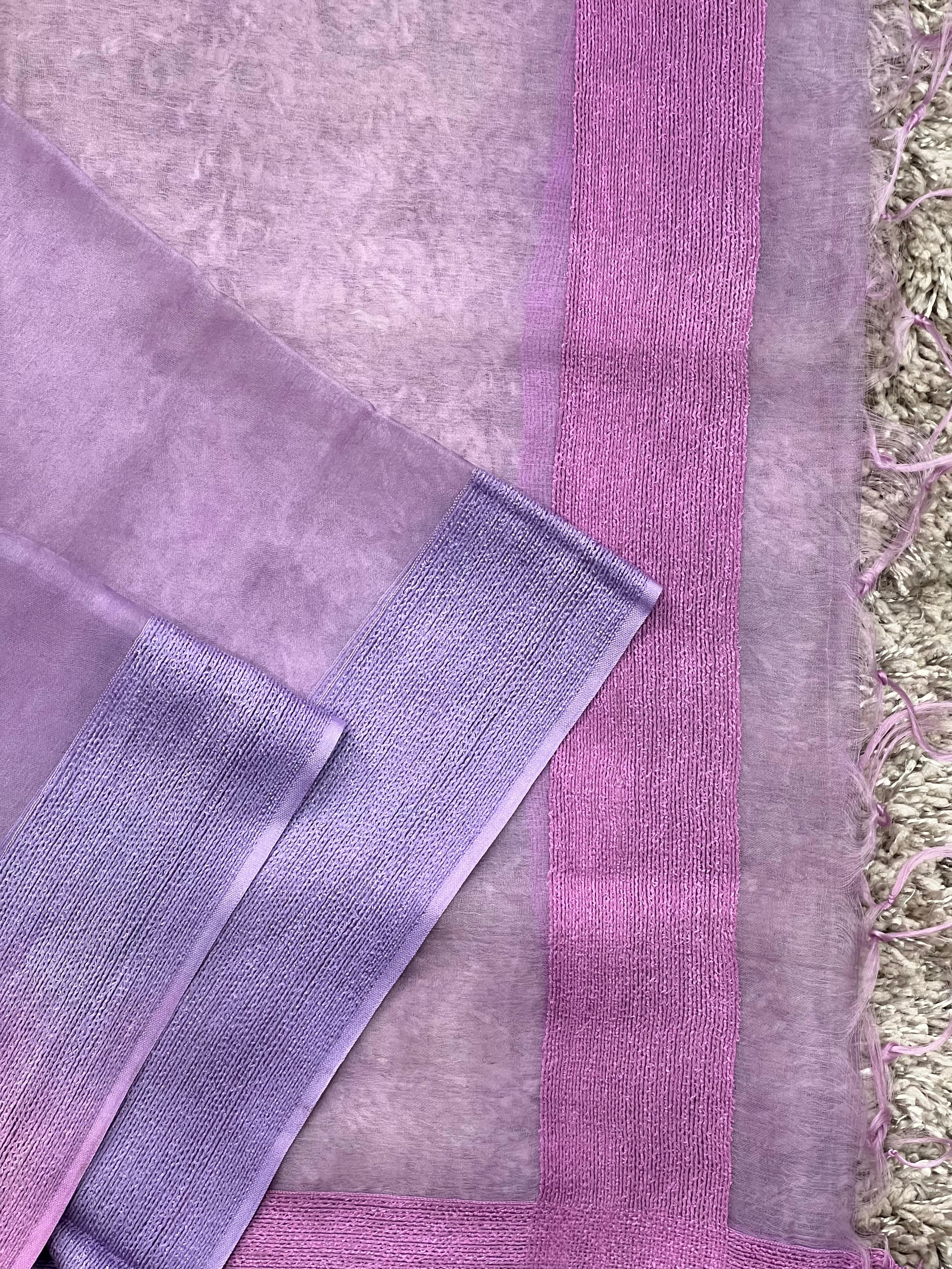Sparkling Purple Ombre Organza Silk Unstitched Salwar Set