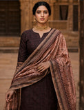 Regal Mocha Handloom Semi-Silk Suit Set Geetha Creation