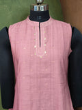 Stylish Pink Cotton Fancy Ready To Wear Kurta Set Geetha Creation